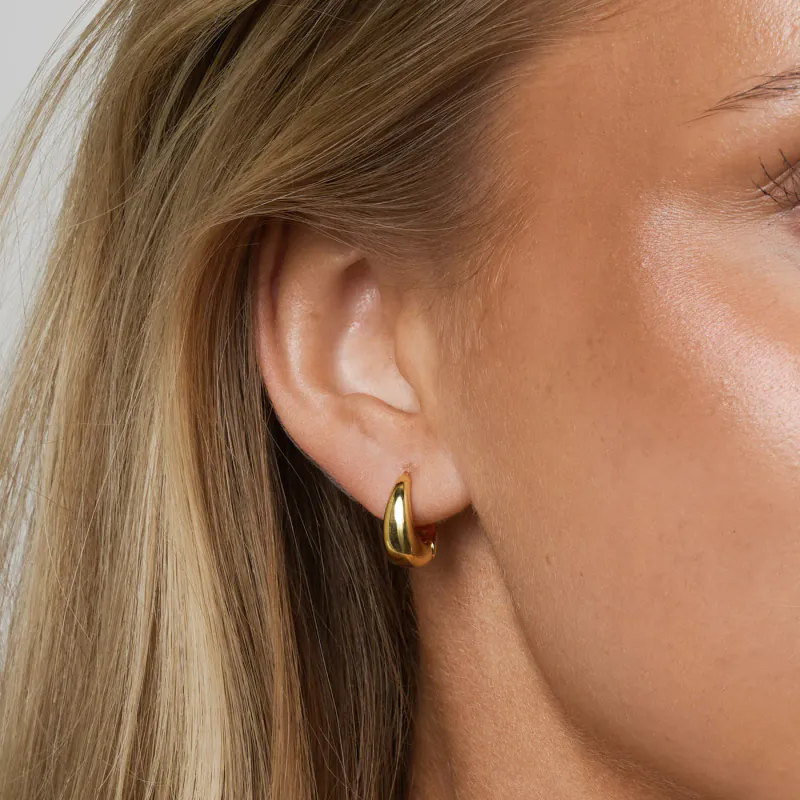 HEDVIG - CLASSIC WIDE HOOP EARRINGS STAINLESS STEEL GOLD