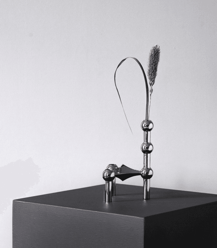 Stoff Nagel Vase Chrome