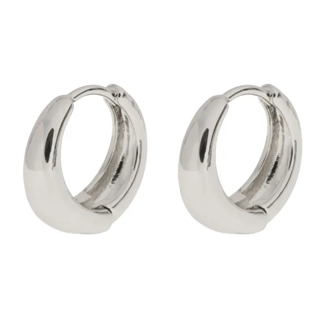 Hovedbilde FAYE - KLASSISKE ØREDOBBER MED BRED BØYLE SØLV