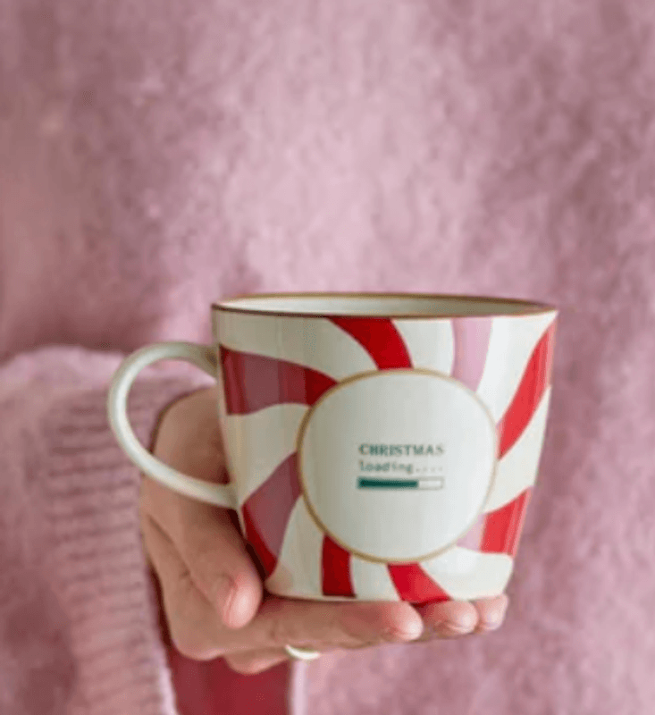 Yule Kopp med fat Rød/hvit