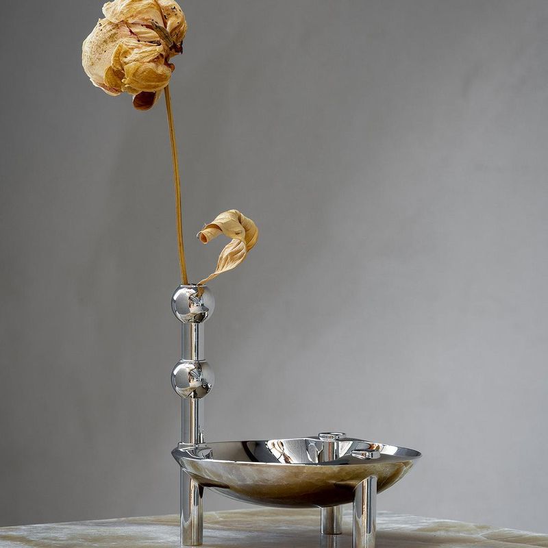 Stoff Nagel Vase Chrome