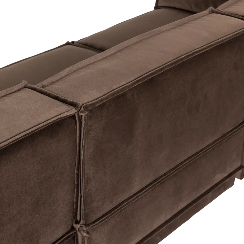 Manu Sjeselongsofa - Velvet brown - Venstre