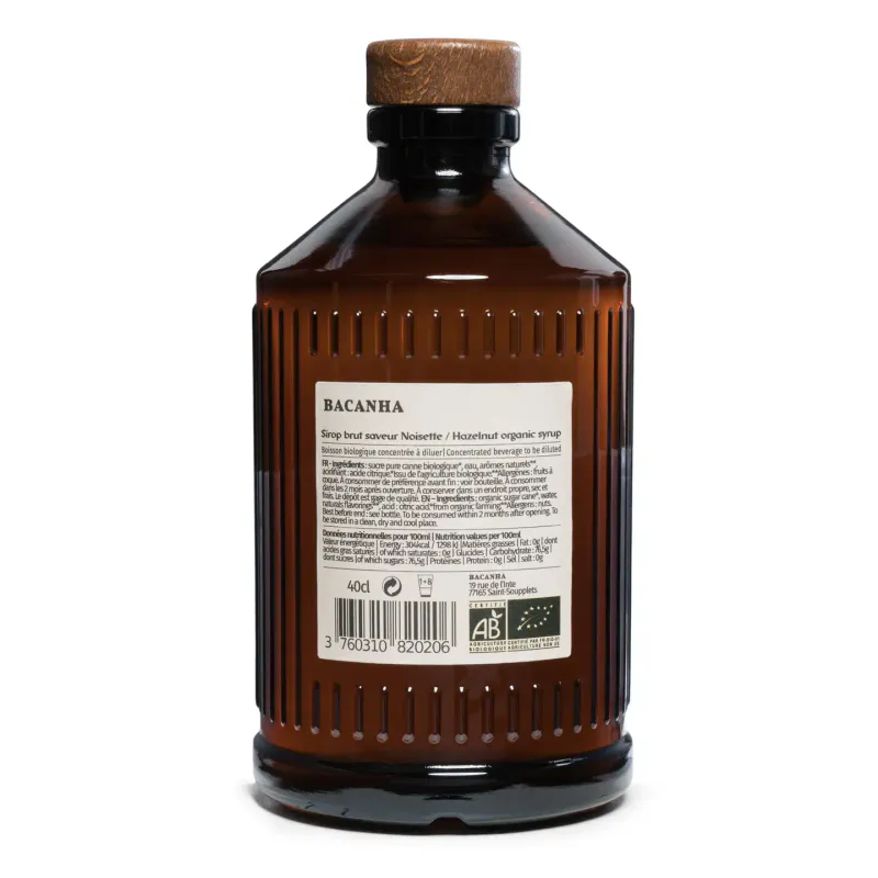 Raw Hazelnut Syrup - Organic - 400ml
