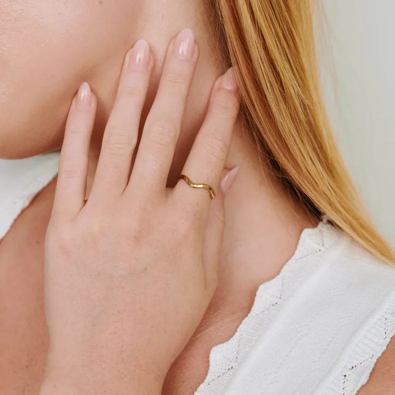 JOHANNA - RING BØLGET RUSTFRITT STÅL