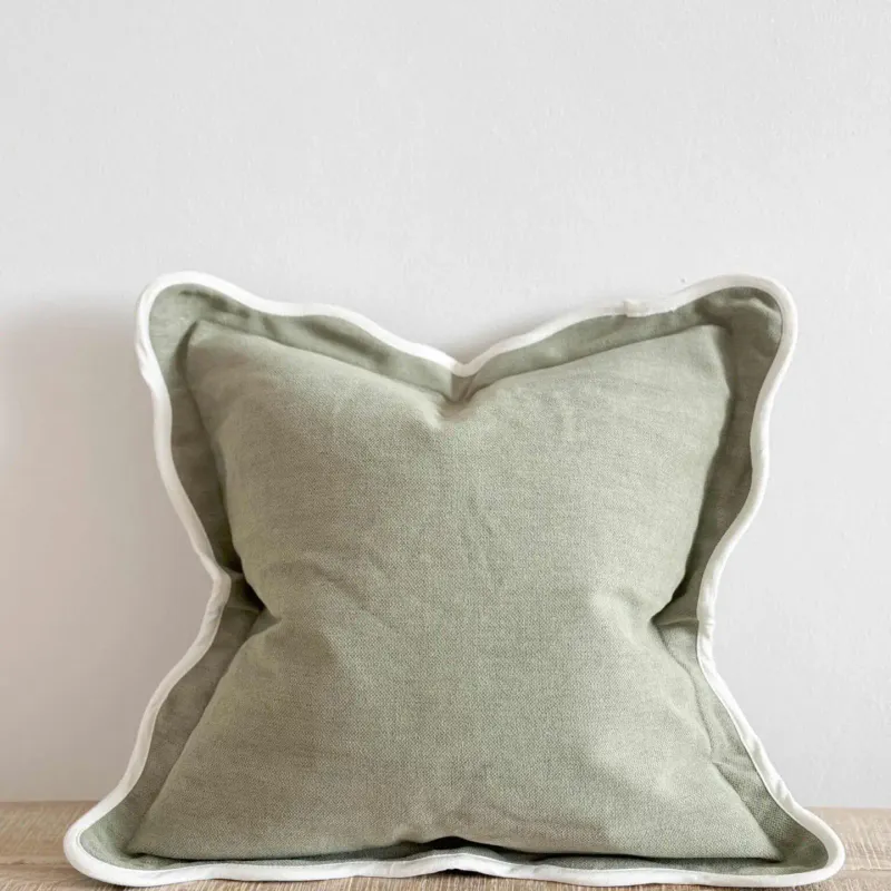 Chloe Sage Putetrekk med Kamskjellkant 60x60 cm