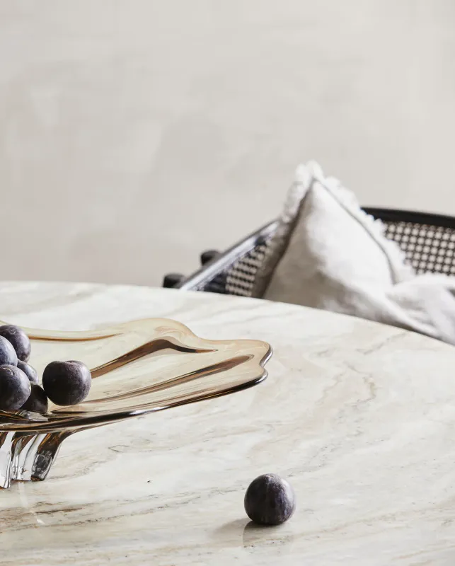 Erie Rundt spiseborda med Ivory nature marble top