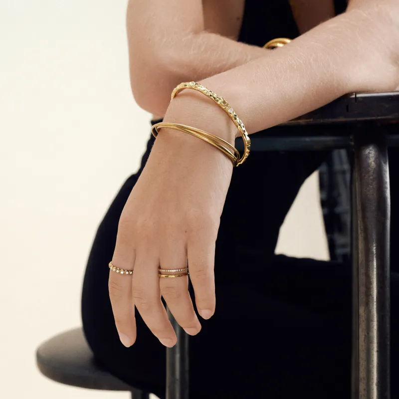 MELISSA - DUO CRYSTAL RING STAINLESS STEEL GOLD