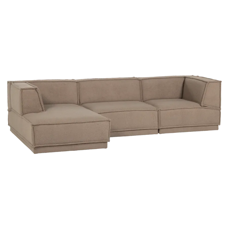 Manu Sjeselongsofa - Teddy taupe - Venstre