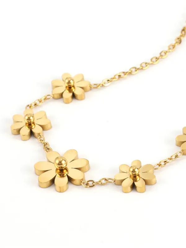 Fay - Flower Chain Bracelet Stainless Steel - Gold
