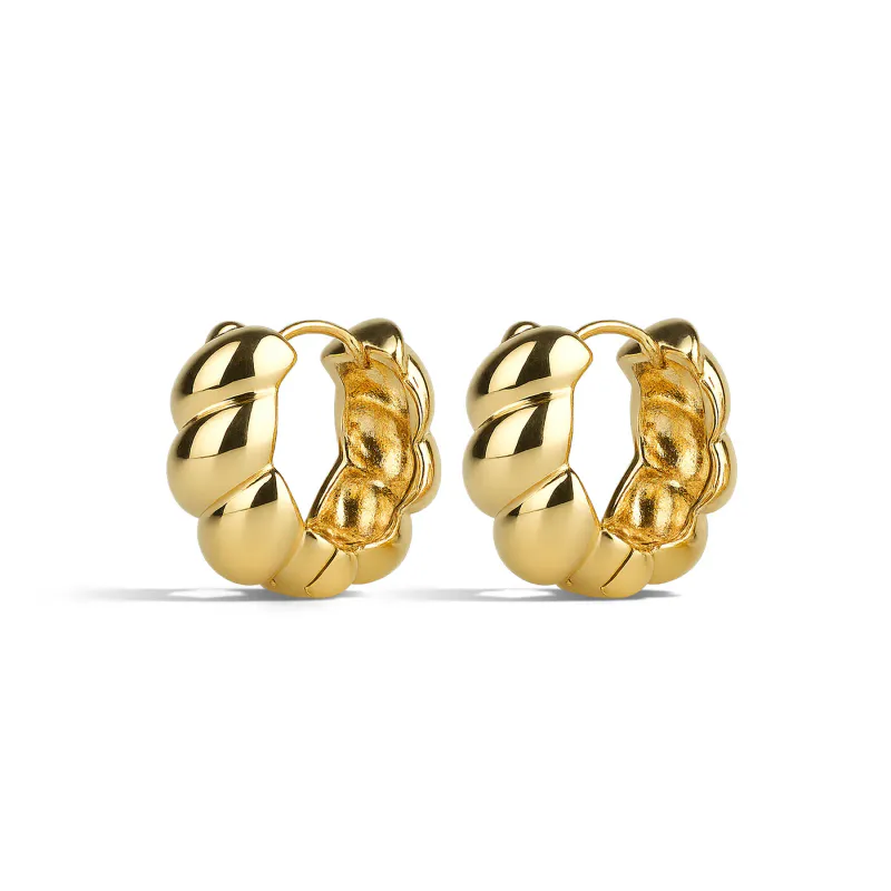 NAIA - CROISSANT HOOP EARRINGS STAINLESS STEEL GOLD