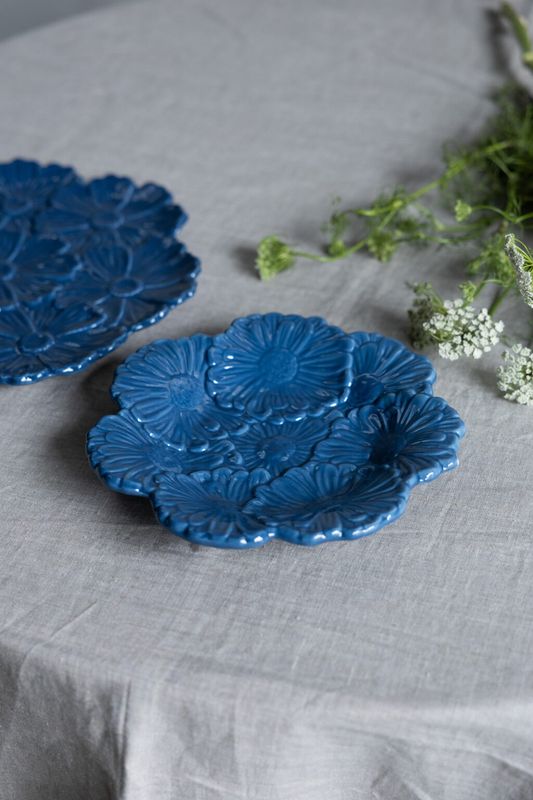 Blomster Fat Mørkeblått 25cm